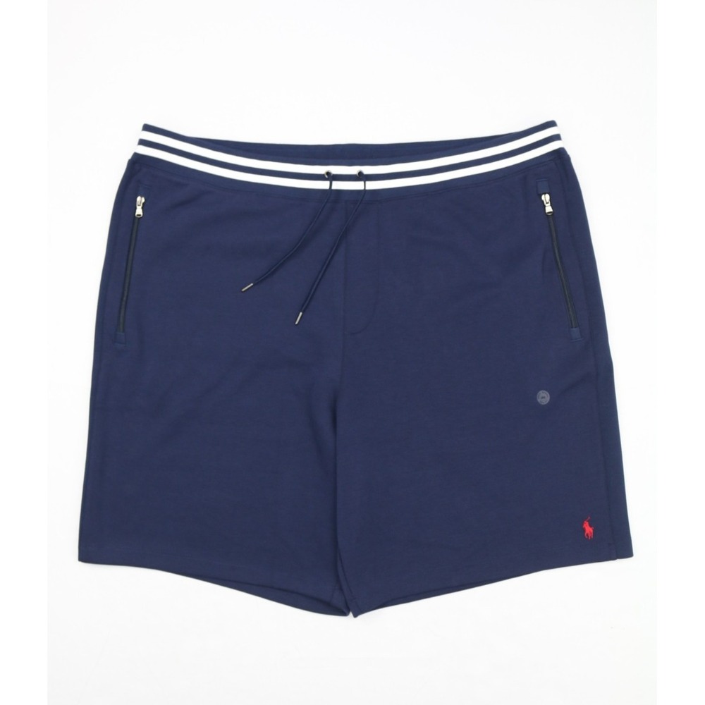 Polo Ralph Lauren Men's Polo Terry Knit  Shorts Navy White Red 4XB Zipped Pocket